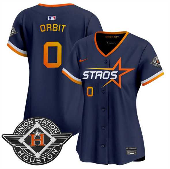 Womens Houston Astros #0 Orbit Navy 2025 City Connect Limited Stitched Jersey Dzhi